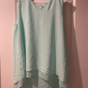 Cato Mint Green Layered Sleeveless Blouse